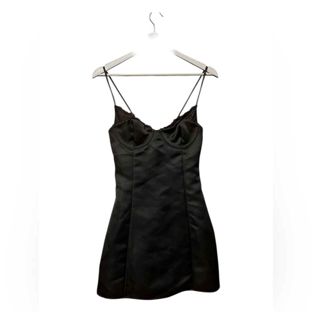 White Fox Boutique Black Mini Slip Dress